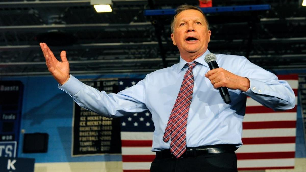 A new poll finds that Gov. John Kasich of Ohio would beat Hillary Clinton in a general election.