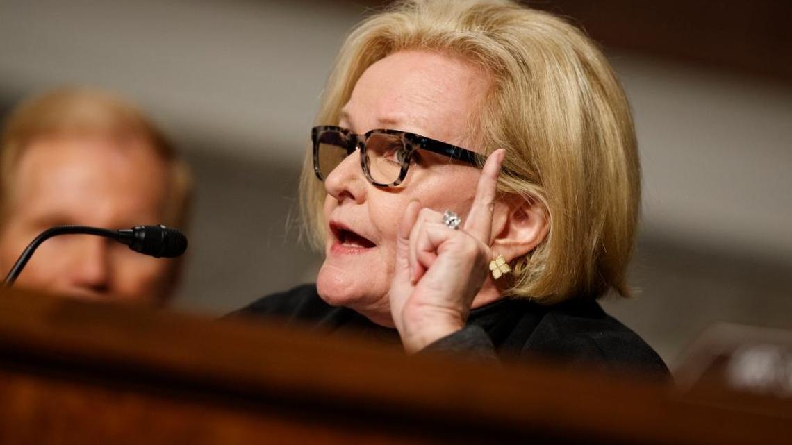 Sen. Claire McCaskill of Missouri, shown speaking on Capitol Hill in Washington, Thursday, Jan. 5, 2017, is among the Democrats up for re-election in 2018. Liberals warn of primary challenges if Democrats don’t do their best to take on President Donald Trump and the Republicans in Congress.