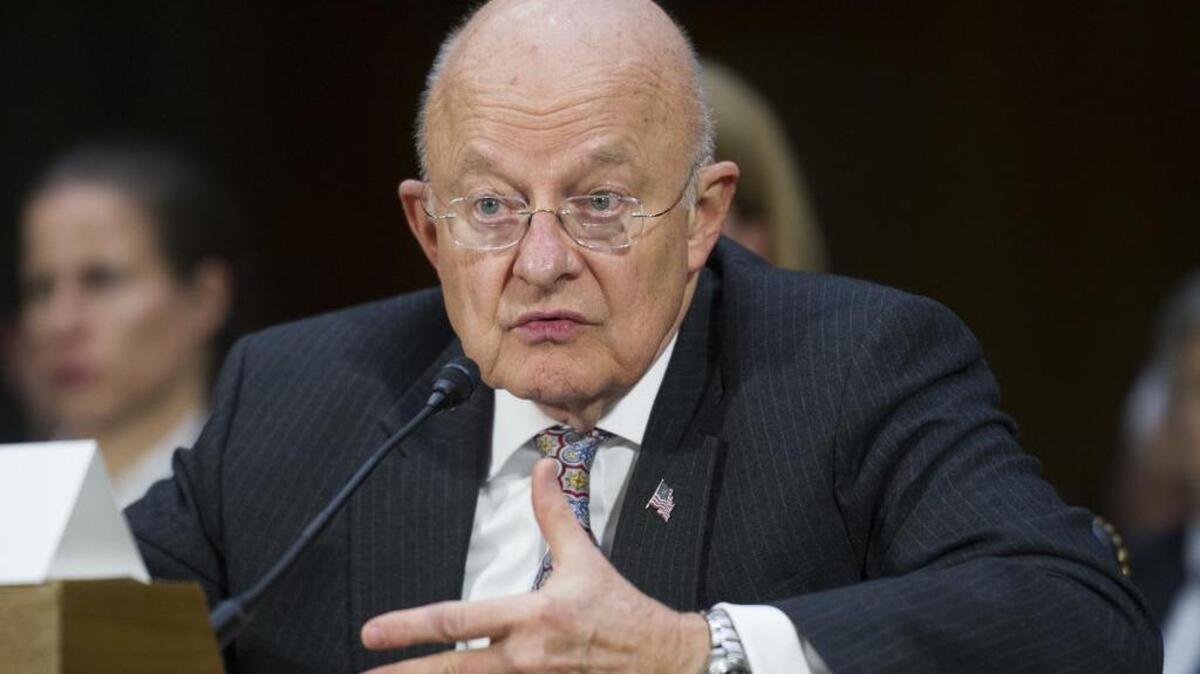 National Intelligence Director James Clapper testifies on Capitol Hill in Washington, Tuesday, Jan. 10, 2017, before the Senate Intelligence Committee hearing on Russian Intelligence Activities.