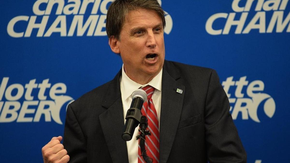 Gov. Pat McCrory clenches his fist as he announces in March at an event at the Charlotte Chamber of Commerce that PayPal, Inc. will open a Global Operations Center in Charlotte, creating 400 new jobs and investing $3.6 million by the end of 2017. Headquartered in San Jose, PayPal Inc. is an industry leader in the technology platform and the digital payments sector.