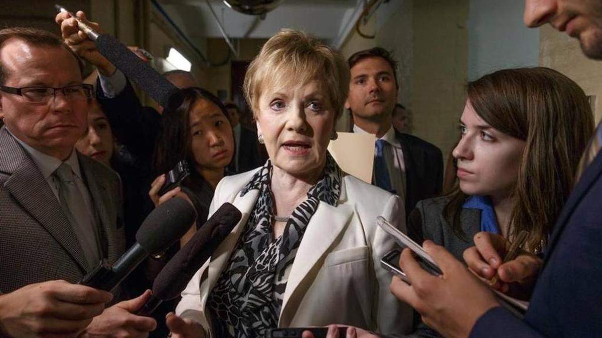 U.S. Rep. Kay Granger, a Republican from Fort Worth, answers questions from reporters on Capitol Hill in 2014.