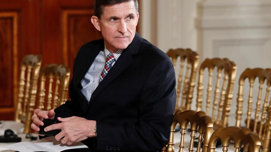 Former National Security Adviser Michael Flynn in the East Room of the White House on Feb. 10, 2017.