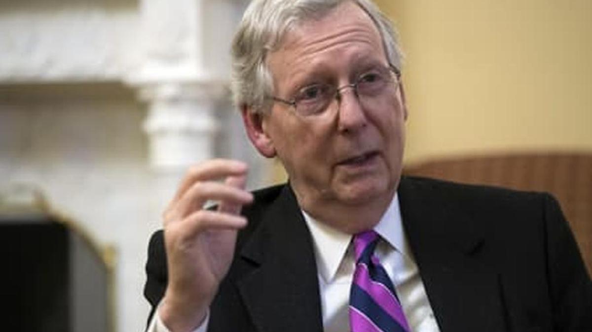 Senate Majority Leader Mitch McConnell, R-Ky., in his Capitol Hill office on Thursday, 12/21/2017.