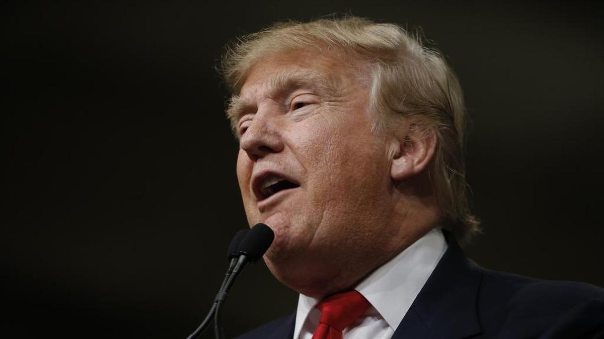 Republican presidential candidate Donald Trump speaks during a campaign stop Friday, Feb. 19, 2016, in North Charleston, S.C.