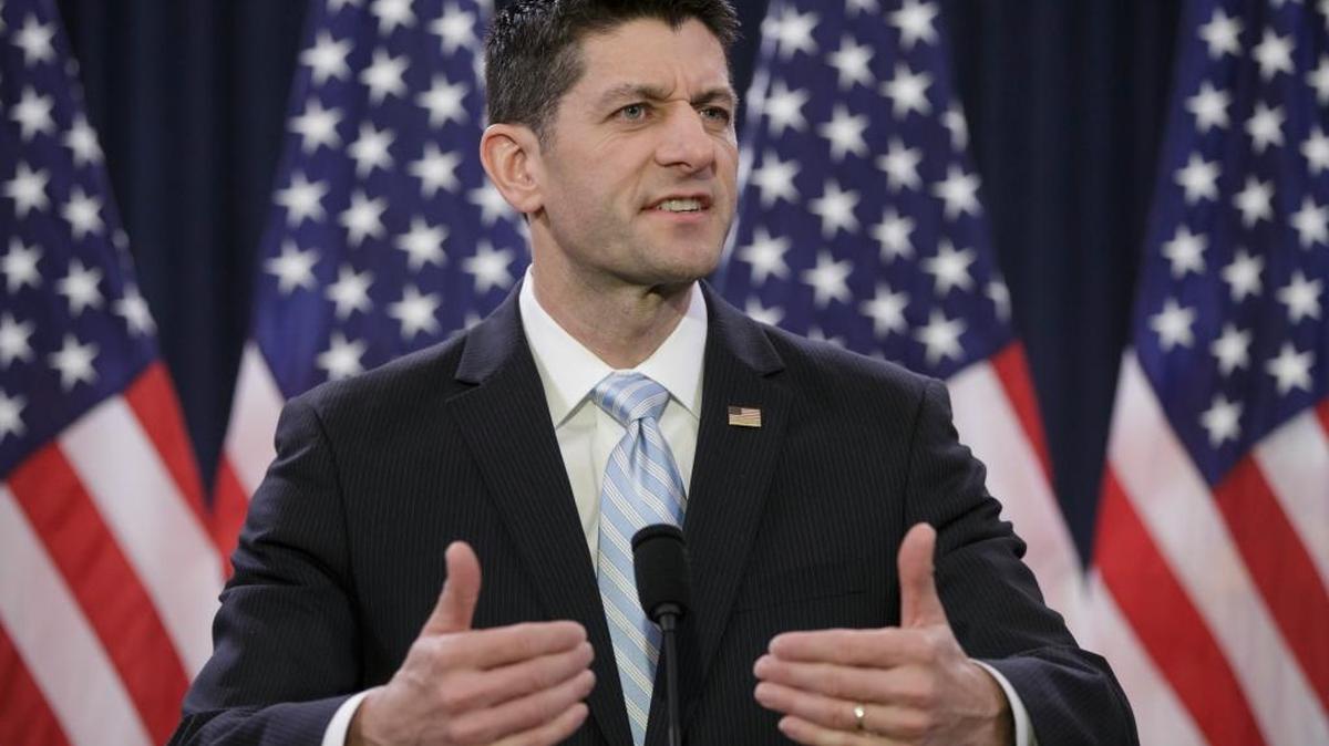 Speaker of the House Paul Ryan, R-Wis., decried ugliness and divisiveness in American politics, delivering a veiled but passionate rebuke to GOP presidential front-runner Donald Trump and the nasty tone of the presidential campaign as he addressed congressional interns on Capitol Hill in Washington, Wednesday, March 23, 2016.