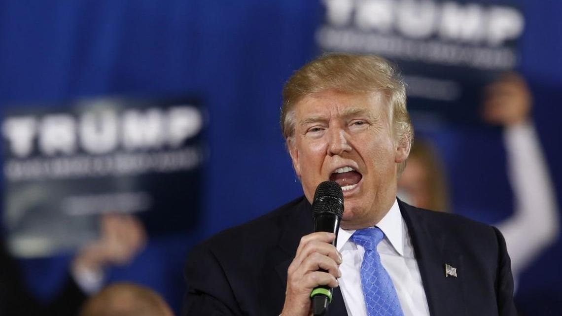 Republican presidential candidate Donald Trump in Janesville, Wis., in March.