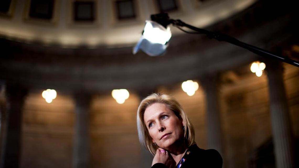 After a Senate career spent elevating victims of sexual harassment and assault as a defining political focus, Sen. Kirstin Gillibrand has assumed her place at the head table of the Democrats’ anti-Trump movement.