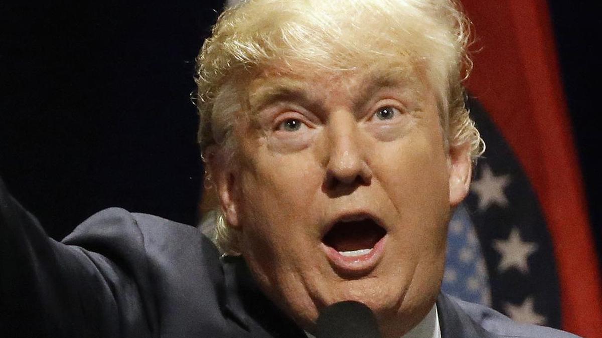 Republican presidential candidate Donald Trump speaks in St. Louis on March 11, 2016.