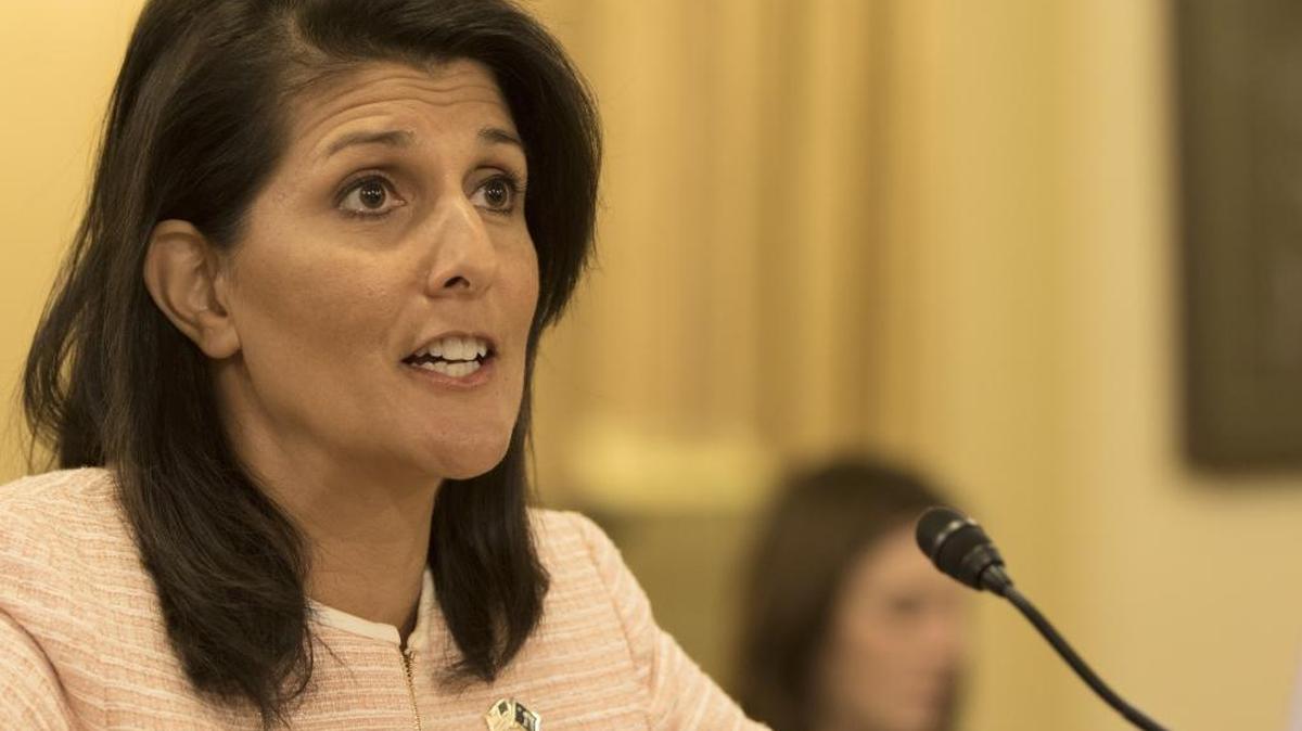South Carolina Republican Gov. Nikki Haley testifies at House Homeland Security Committee hearing on Capitol Hill on April 28, 2016. "Why would anyone put terrorists in Charleston?" she asked.