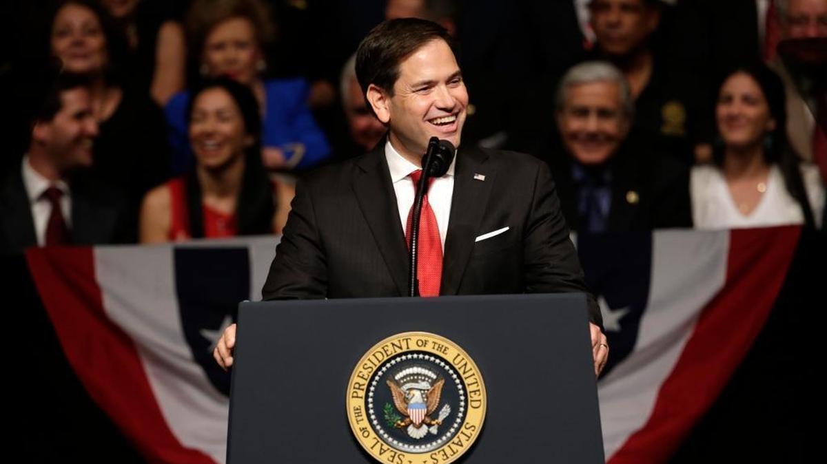 Sen. Marco Rubio speaks at an event where President Donald Trump announced a revised Cuba policy aimed at stopping the flow of U.S. cash to the country's military and security services while maintaining diplomatic relations, Friday, June 16, 2017, in Miami.