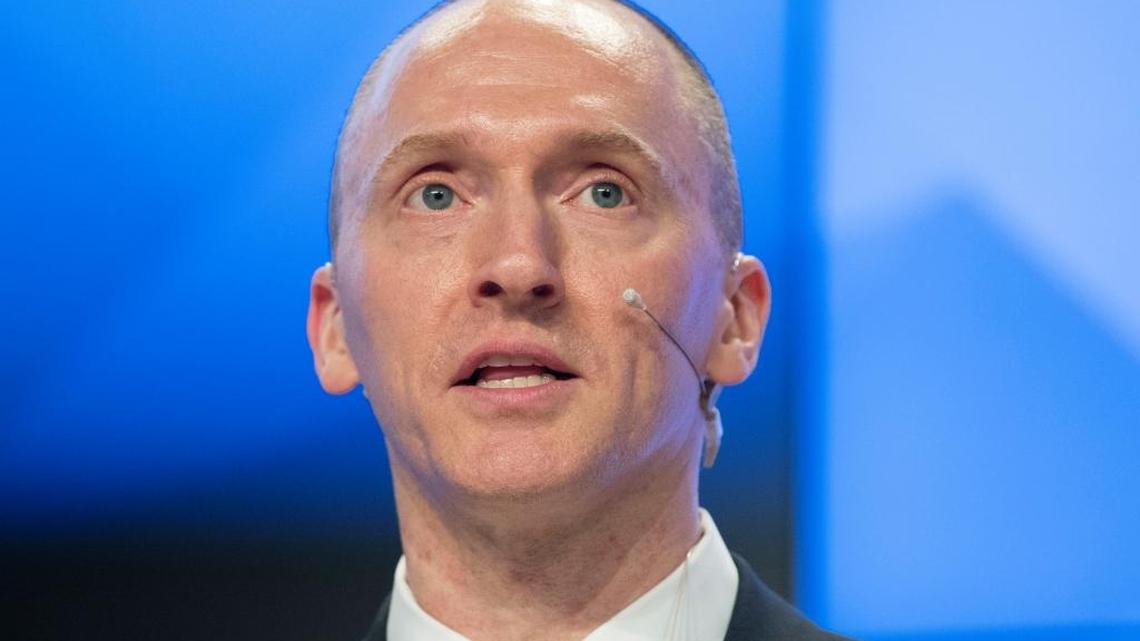 Carter Page, a former foreign policy adviser of U.S. President-elect Donald Trump, speaks at a news conference at RIA Novosti news agency in Moscow, Russia, Monday, Dec. 12, 2016. Page said he was in Moscow on a visit to meet with businessmen and politicians.