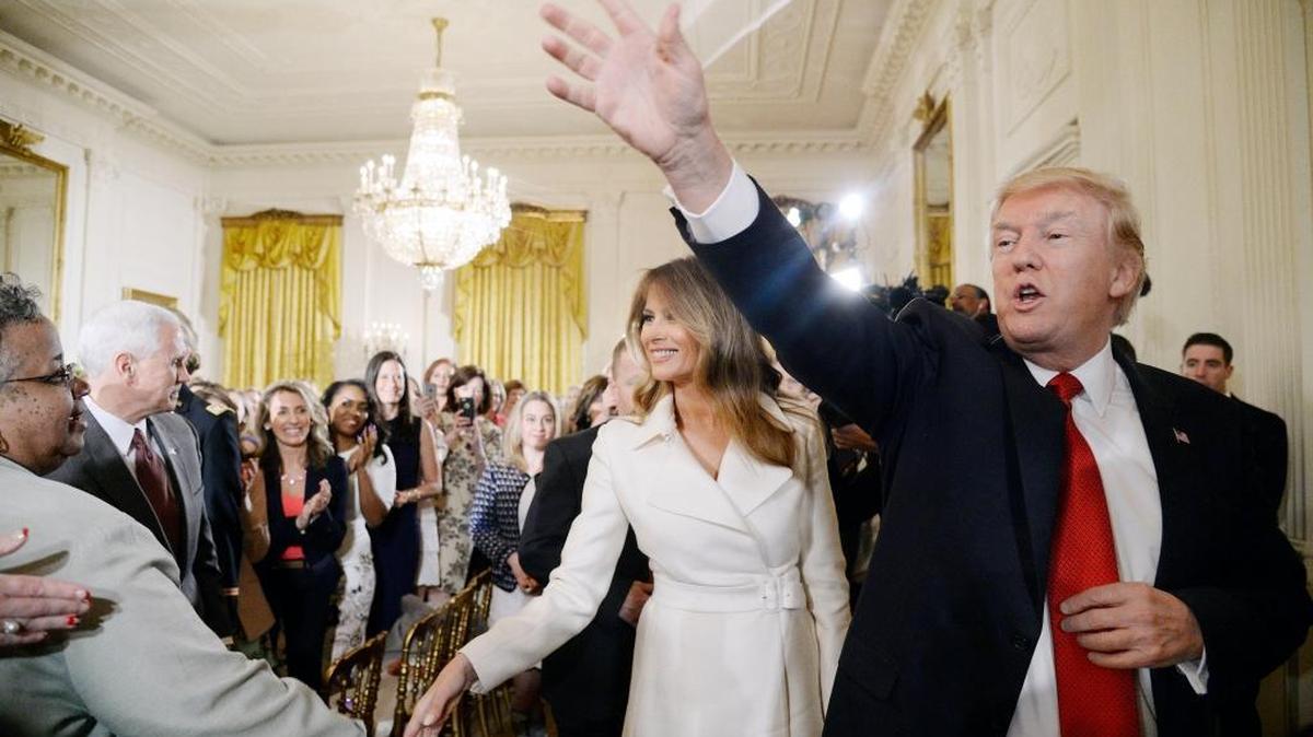 First lady Melania Trump and President Donald Trump at the Women’s Empowerment Panel on Wednesday, March 29, 2017, at the White House.