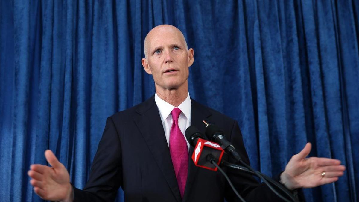 Gov. Rick Scott speaks in Tallahassee in October.