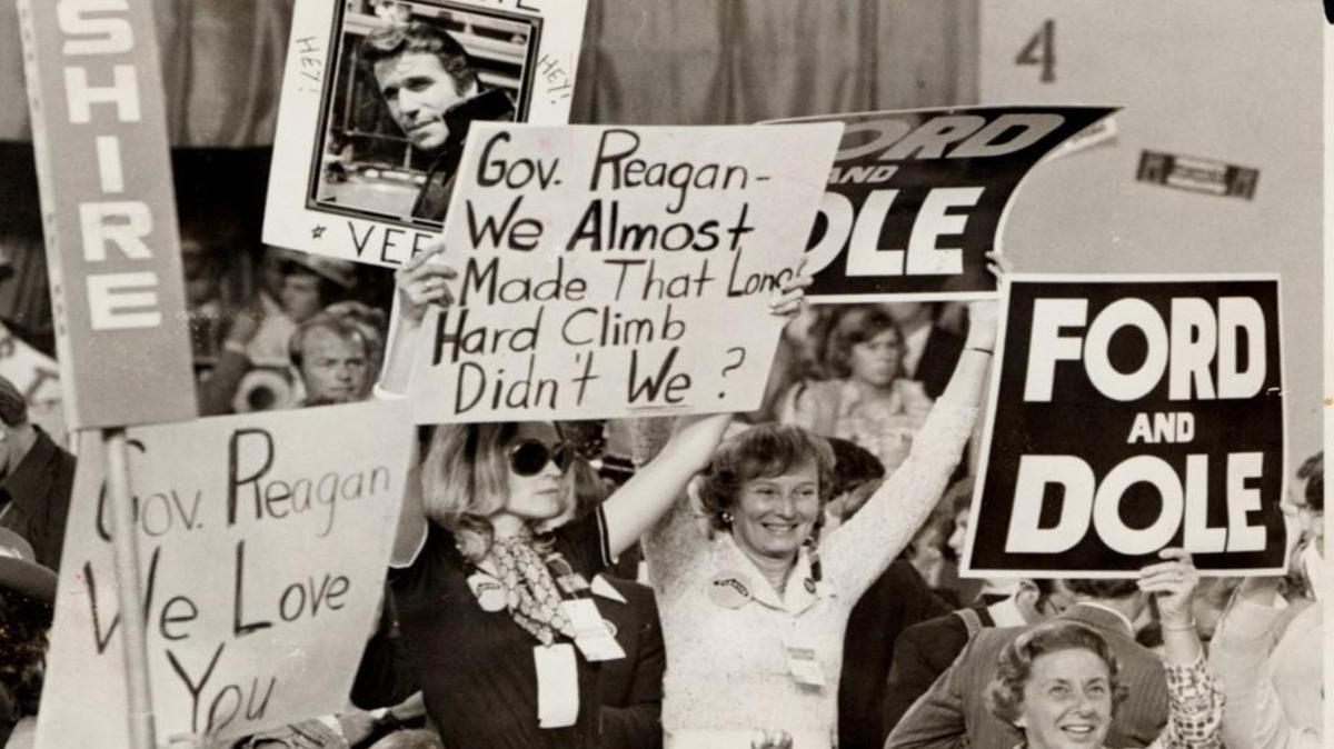 Kemper Arena during the Republican convention in 1976, the last time the party entered a convention not knowing the nominee.