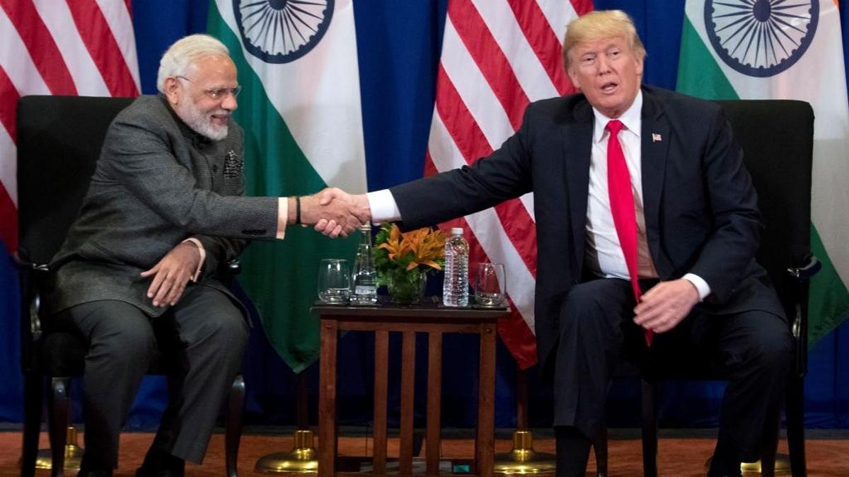 President Donald Trump, right, and Indian Prime Minister Narendra Modi shake hands during a bilateral meeting at the ASEAN Summit at the Sofitel Philippine Plaza on Monday in Manila, Philippines.