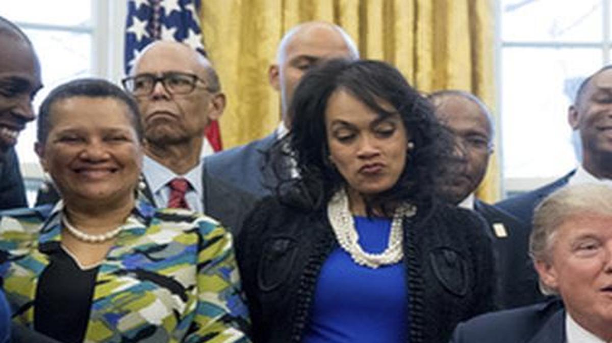 President Donald Trump speaks before signing the Historically Black Colleges and Universities HBCU Executive Order, Tuesday, Feb. 28, 2017, in the Oval Office in the White House in Washington.