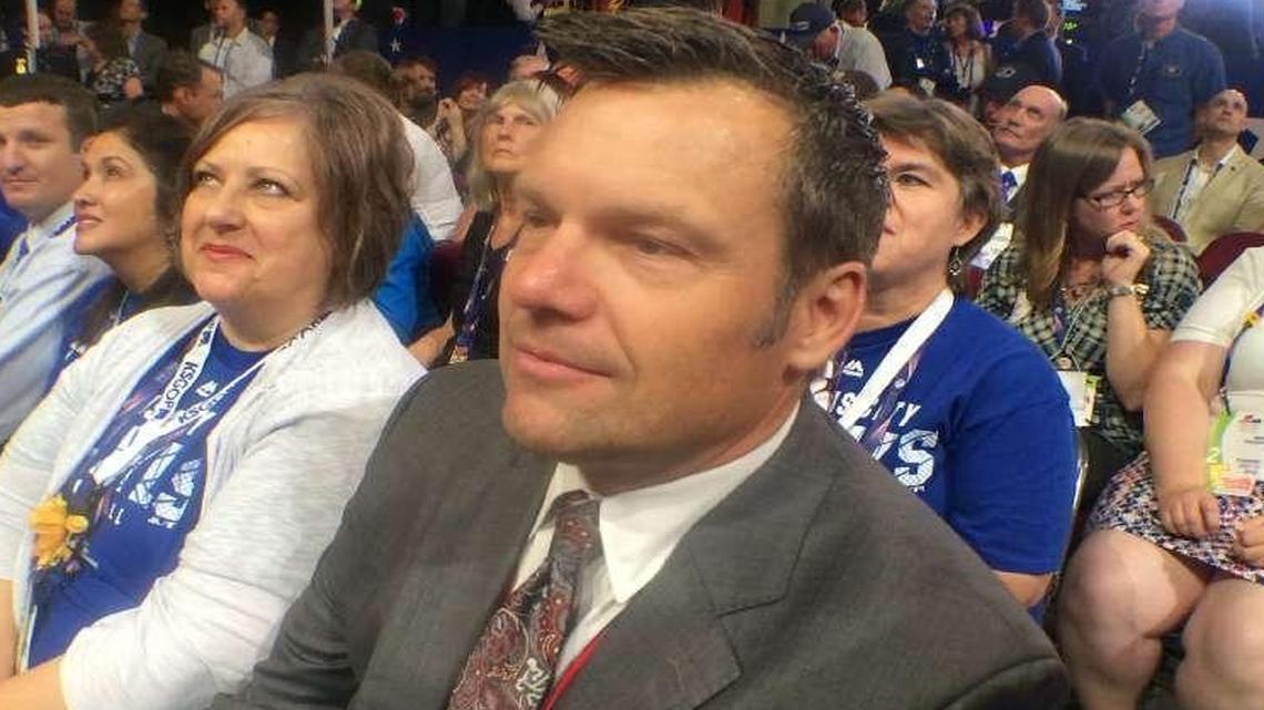 Kansas Secretary of State Kris Kobach at the Republican National Convention in Cleveland in July.