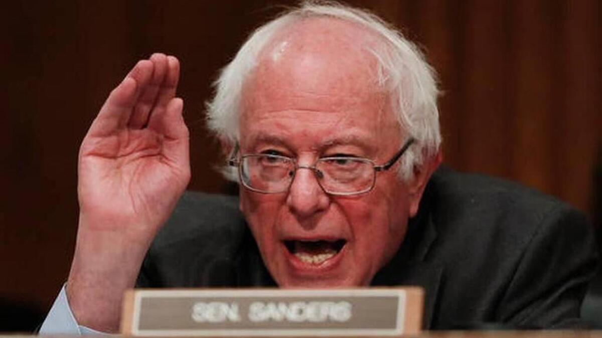 In this Jan. 18, 2017 file photo, Sen. Bernard Sanders, I-Vt. speaks on Capitol Hill in Washington.