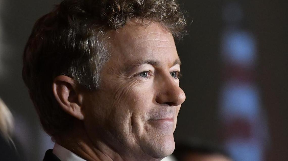 Sen. Rand Paul, R-Ky., smiles at the crowd during his victory celebration, Nov. 8, 2016, in Louisville, Ky.