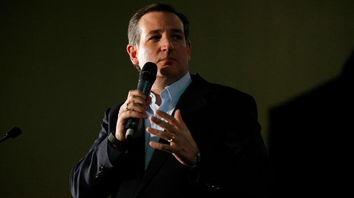 Republican presidential candidate, Sen. Ted Cruz, R-Texas, speaks during a Nevada caucus night rally Tuesday.