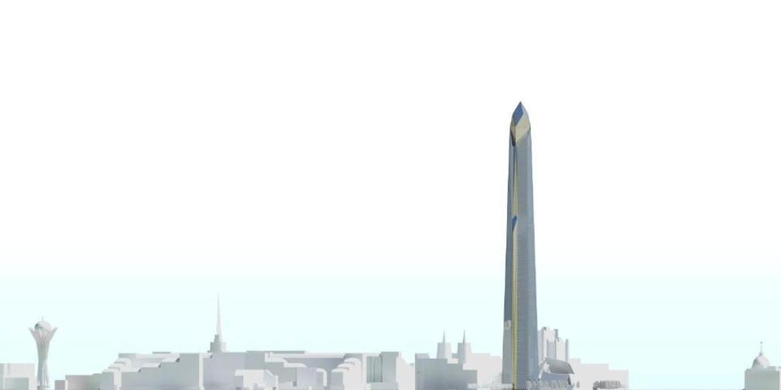 This architectural rendering from Dec. 6, 2011, shows how the Trump Diamond tower would have stood out against the skyline of Astana, capital of Kazakhstan.