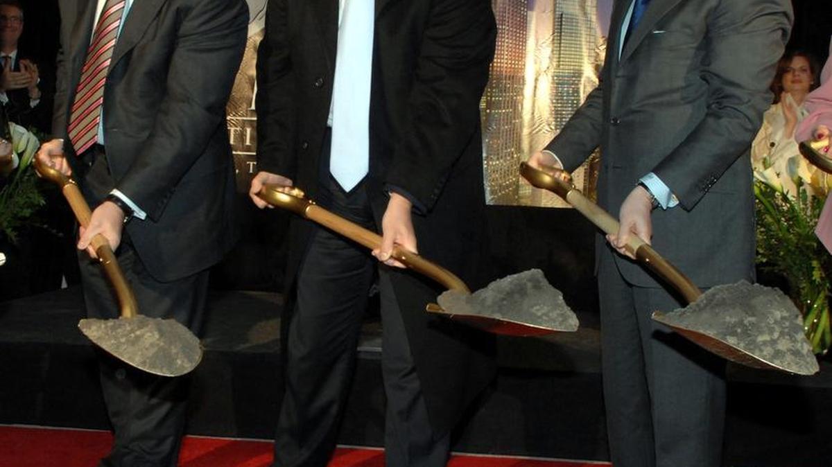 At the groundbreaking of Trump International Hotel in Toronto on Oct. 11, 2007, Donald Trump is flanked by Val Levitan, at left, CEO of developer Talon, and Talon Chairman Alex Shnaider, the Russian-Canadian billionaire.