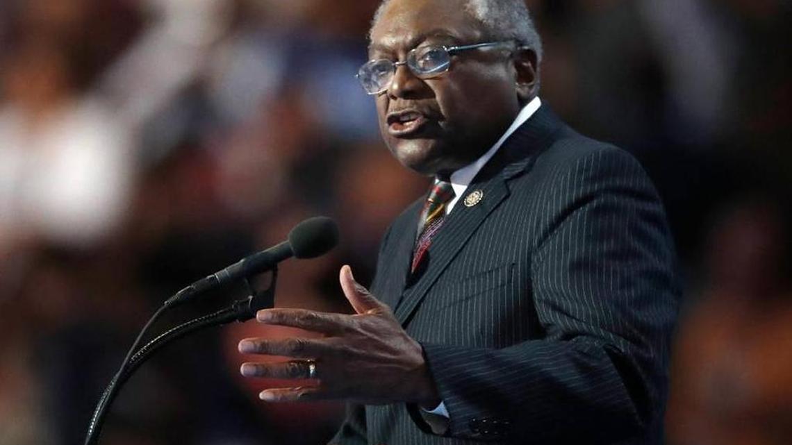 Rep. James Clyburn, D-S.C., speaks during the final day of the Democratic National Convention in Philadelphia on July 28, 2016.