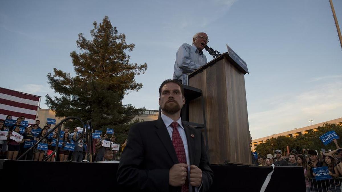 Bernie Sanders speaks at a rally at Hutchinson Intramural Field, at UC Davis in Davis, Calif. on Wednesday, June 1, 2016.