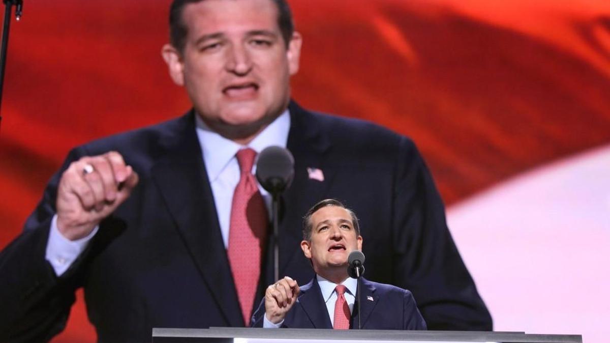 Sen. Ted Cruz, R-Texas, speaks during the third day of the Republican National Convention at Quicken Loans Arena in Cleveland on Wednesday, July 20, 2016.