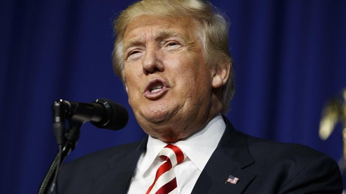 Republican presidential candidate Donald Trump speaks during a campaign rally, Thursday, Sept. 1, 2016, in Wilmington, Ohio.