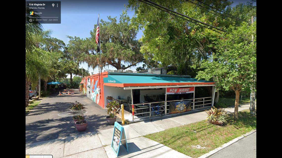 The Hideaway Bar in June 2022, around 6 months before a pickup truck crashed through an outdoor seating area and a wall, according to Florida police.