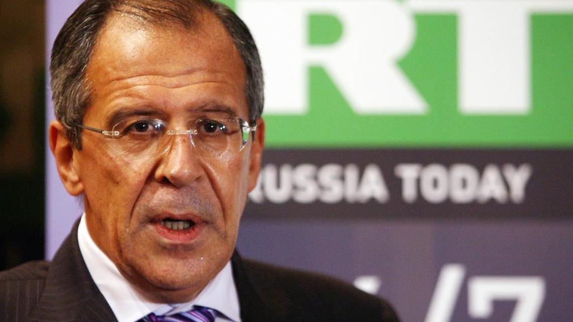 Sergey Lavrov, Minister of Foreign Affairs of the Russian Federation, speaks to the press at the presentation of Russia Today and Russia al-Yaum English and Arabic news channels, Thursday, Sept. 27, 2007 in New York.