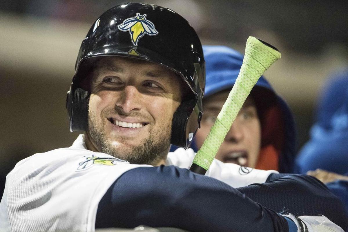 Tim Tebow played for the Columbia Fireflies in 2017.