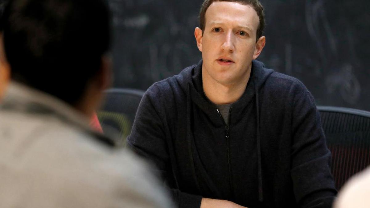Facebook CEO Mark Zuckerberg meets with a group of entrepreneurs and innovators during a round-table discussion in St. Louis in this Nov. 9, 2017 file photo.