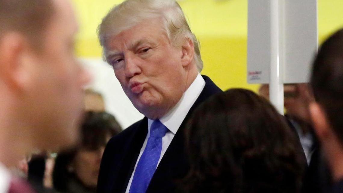 Then-Republican presidential nominee Donald Trump casts his ballot in New York on Nov. 8.