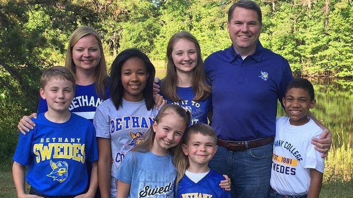 William Jones, president of Bethany College, with his wife and children.