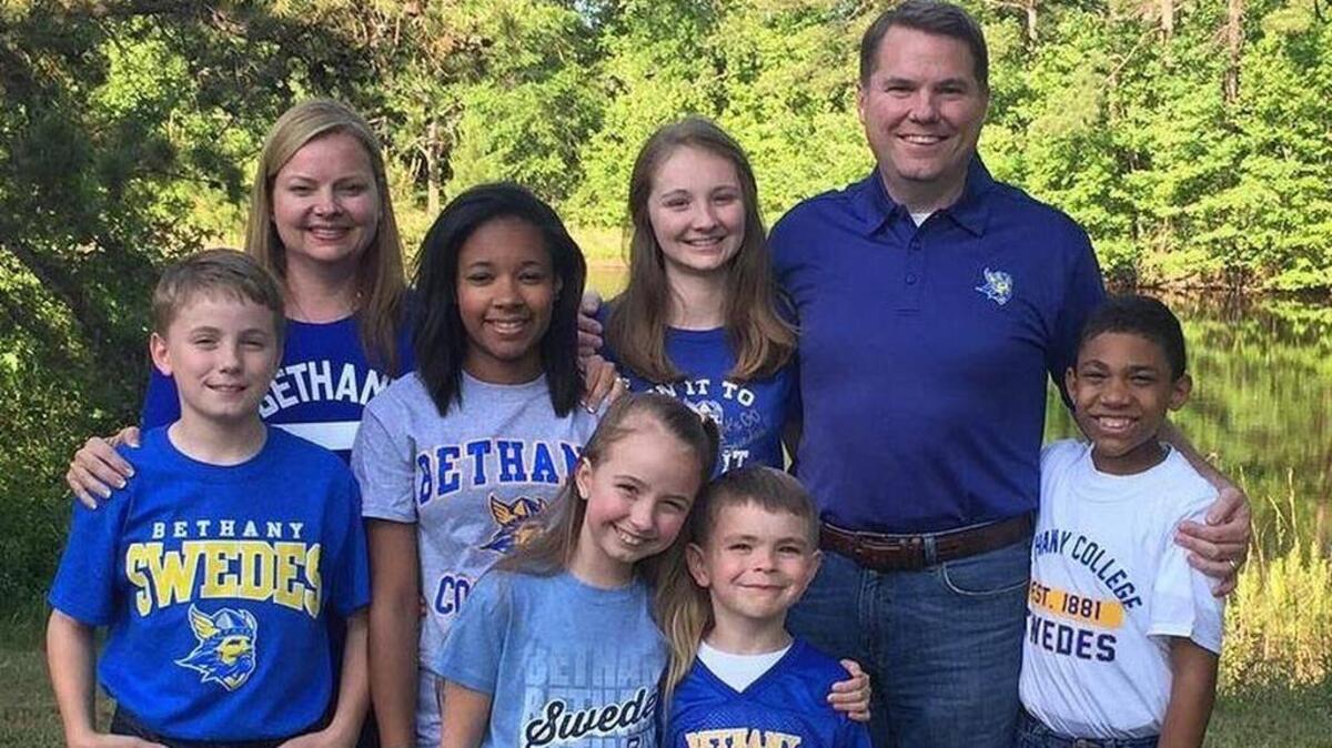 William Jones, president of Bethany College, with his wife and children.