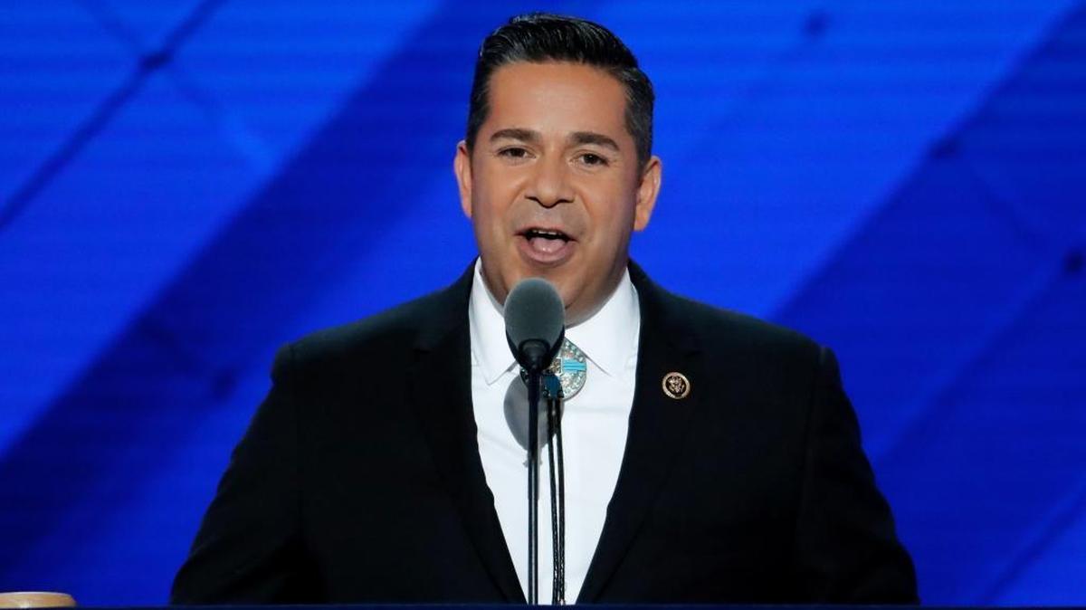 Rep. Ben Ray Lujan, D-NM., speaks during the third day of the Democratic National Convention in Philadelphia , Wednesday, July 27, 2016.