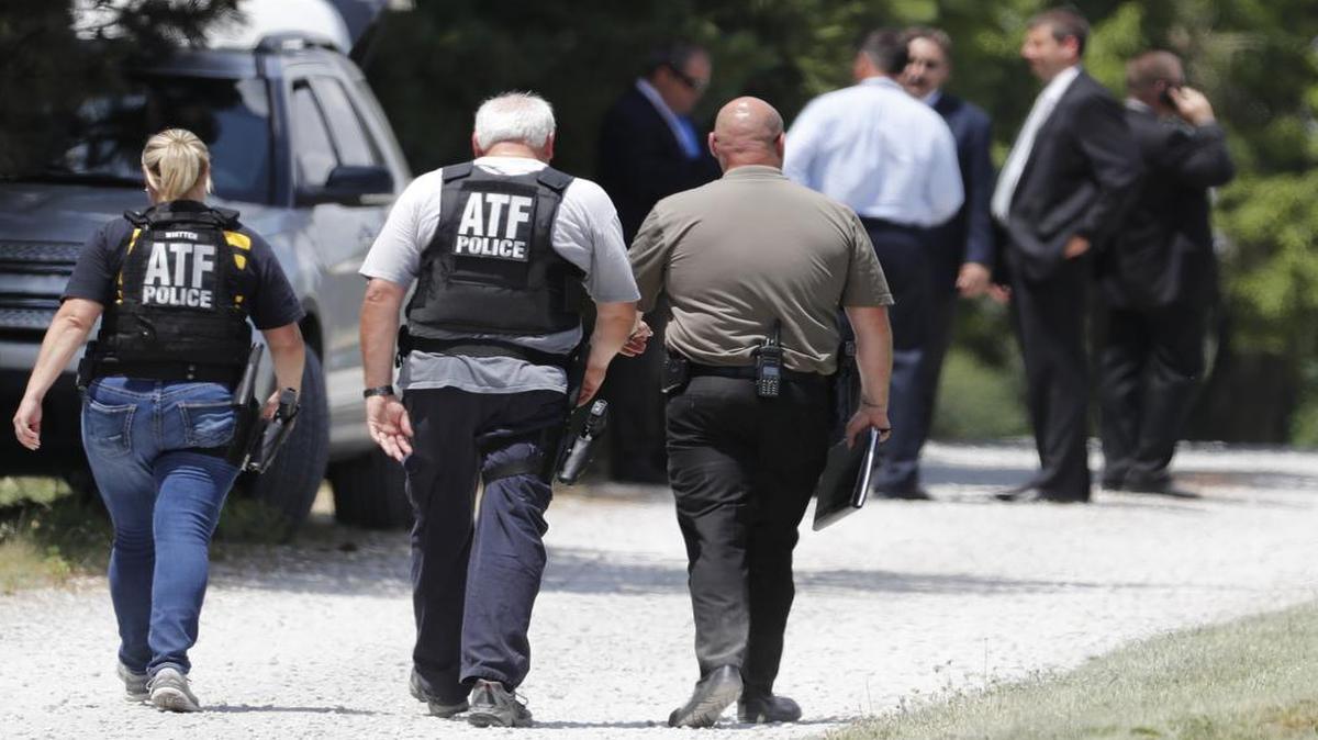 Law enforcement investigate outside the home of James T. Hodgkinson on Wednesday, June 14, 2017, in Belleville, Ill. Officials said Hodgkinson has been identified as the man who opened fire on Republican lawmakers at a congressional baseball practice Wednesday morning in Alexandria, Va.
