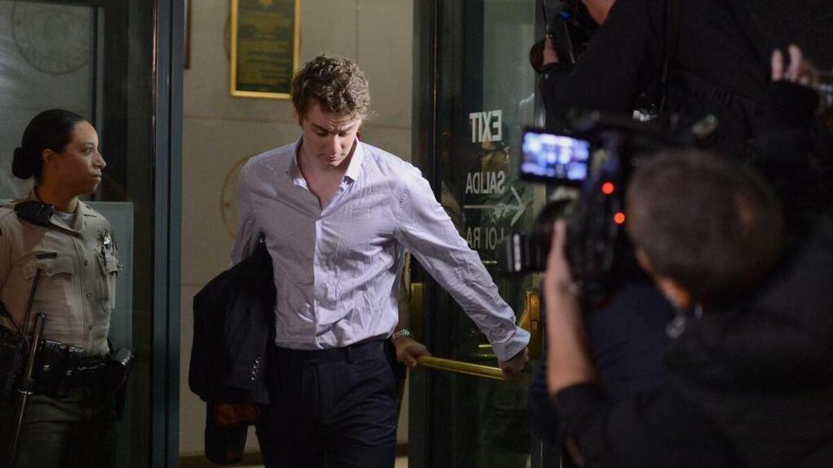 Brock Turner leaves the Santa Clara County Main Jail in San Jose, Calif., on Friday, Sept. 2, 2016. Turner, whose six-month sentence for sexually assaulting an unconscious woman at Stanford University sparked national outcry, was released from jail after serving half his term.