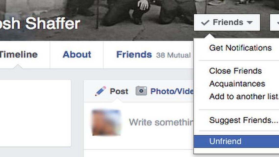 Unfriended on Facebook