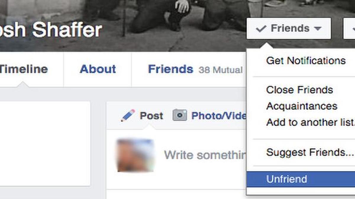 Unfriended on Facebook