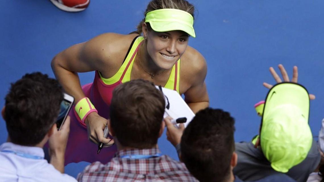 Genie Bouchard signed autographs for fans at the 2015 Australian Open.
