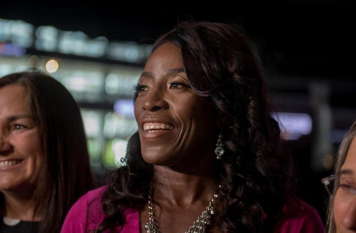 Ruthie Bolton, the former pro basketball player and Olympian, spoke out about surviving domestic violence at the Golden 1 Center on June 6, 2017.
