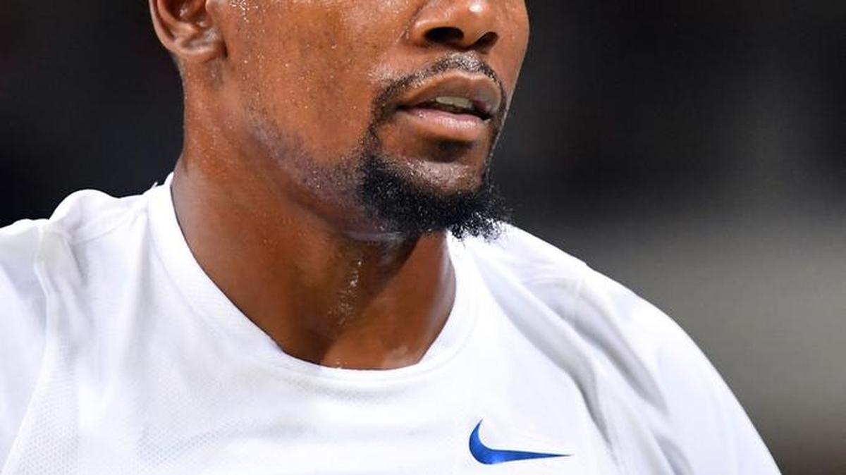 USA's guard Kevin Durant looks on during a Men's round Group A basketball match between USA and Venezuela at the Carioca Arena 1 in Rio de Janeiro on August 8, 2016 during the Rio 2016 Olympic Games.