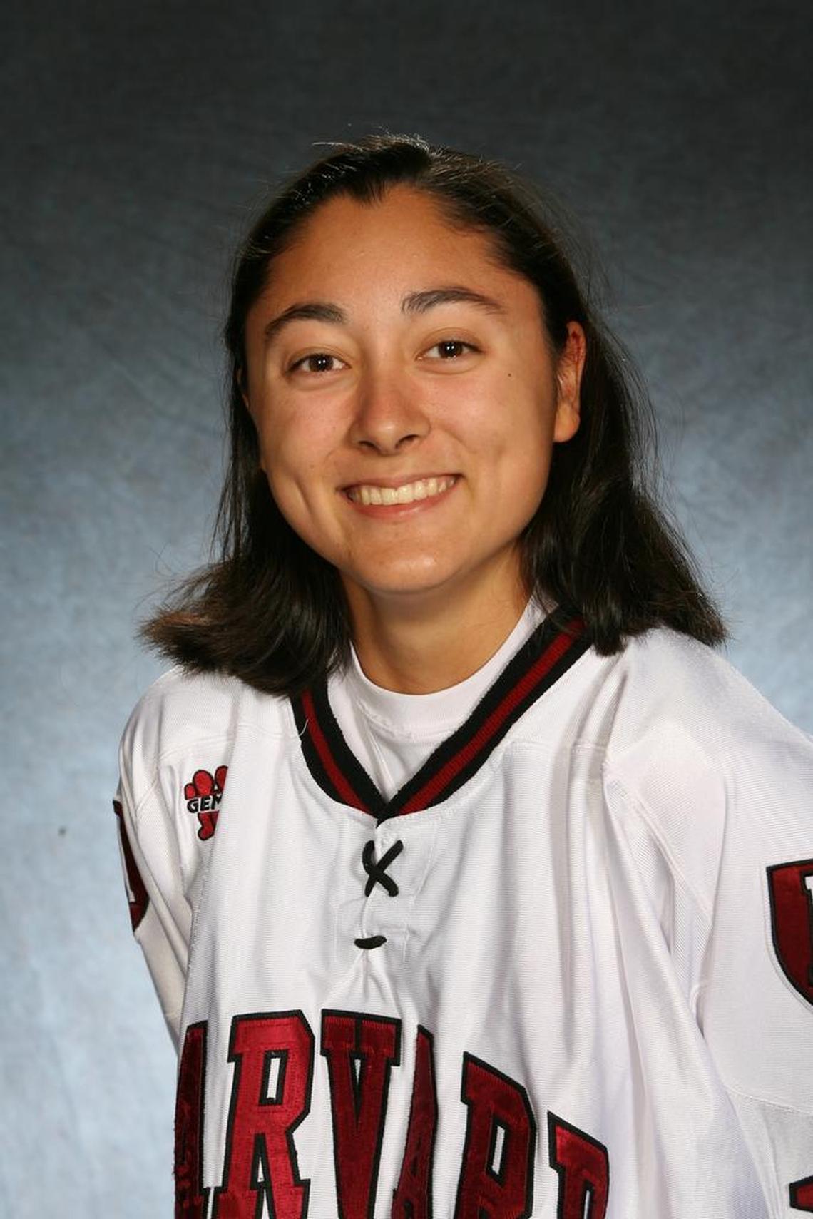 Apex, N.C., native Randi Griffin in a September 2007 Harvard University women’s ice hockey team photo. Griffin will play for the unified Korean women’s hockey team that will compete in the 2018 Winter Olympics in February (Copyright David Silverman Photography).