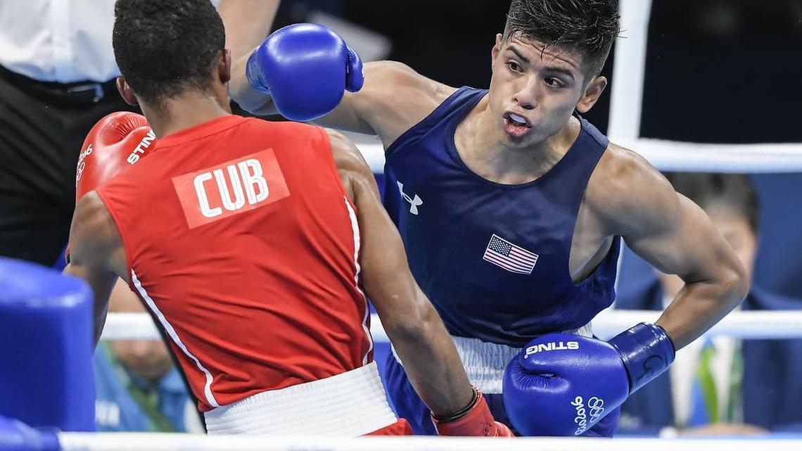 United States boxer Carlos Balderas, Jr., right, was defeated 3-0 in the men's light (60kg) quarterfinals by Cuba's Lazaro Alvarez, left, on Friday at the Riocentre Pavillion during the 2016 Summer Olympics Games in Rio de Janeiro, Brazil.