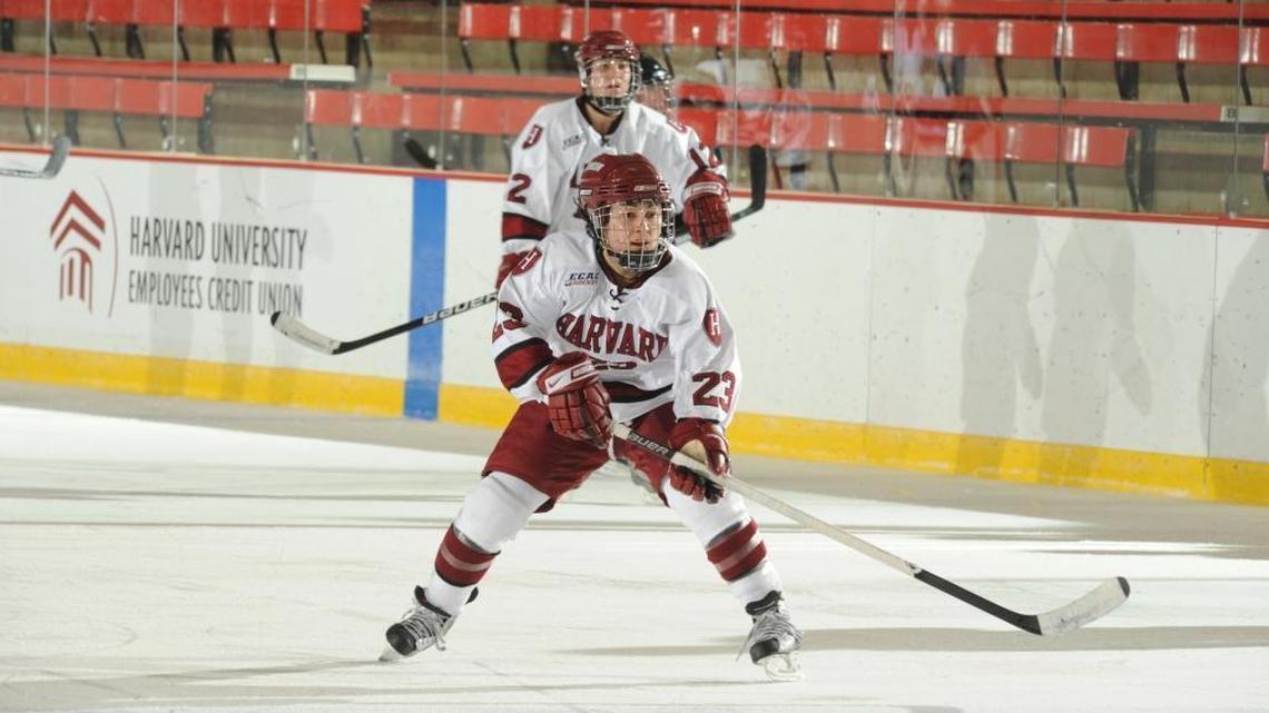 Raleigh, N.C., area native Randi Griffin played hockey for Harvard University from 2006-07 to 2009-10. Griffin is a member of the unified Korean women’s hockey team that will compete at the 2018 Winter Olympics (Copyright Harvard Athletic Communications)