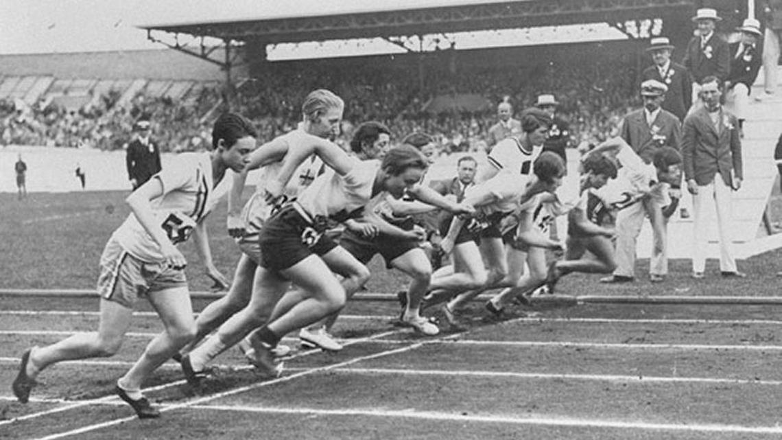 The women’s 800 meter race is started at the 1928 Olympic Games in Amsterdam.