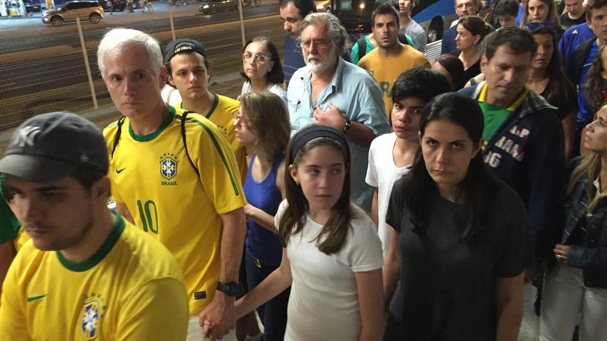 Long lines form at the new metro station closest to the Olympic park and village. Buses bring visitors from seemingly all directions and the transport lines come after even longer lines and wait times at Olympic venue entrances in Rio de Janeiro.
